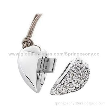 Promotion big heart with chips USB driver as gift